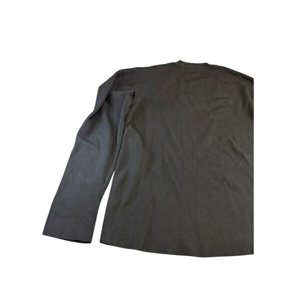 M.M. Lafleur Black Ribbed Knit Long Sleeve Top Viscose Blend Size XL - Picture 6 of 13
